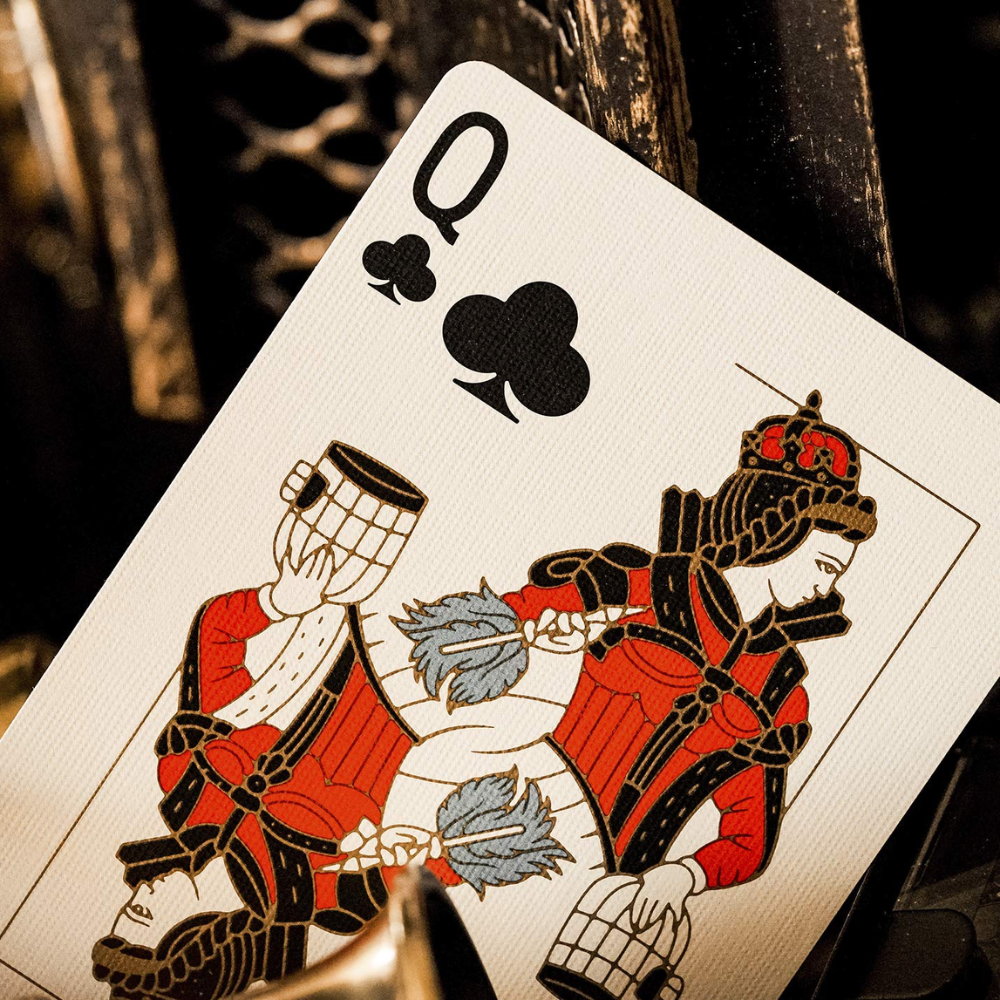 Inside view of Theory11 Premium Deck of Playing Cards displaying premium-designed cards with intricate patterns.