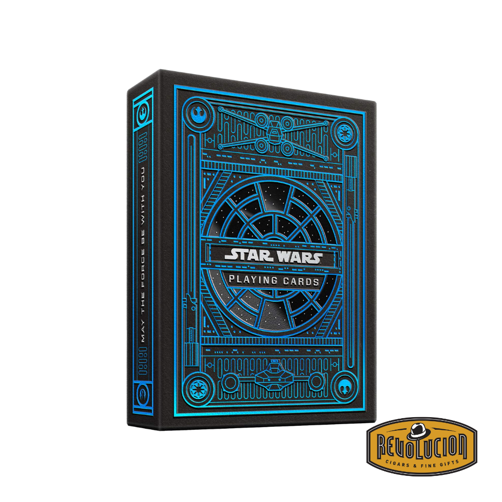 Front view of Theory11 Star Wars Playing Cards - The Light Side, showcasing a blue foil Rebel-inspired design.