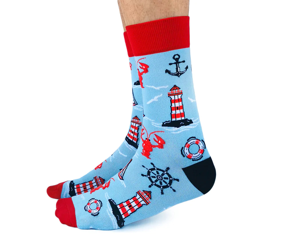 Uptown Calf Length Cotton Unisex Socks - Nautical