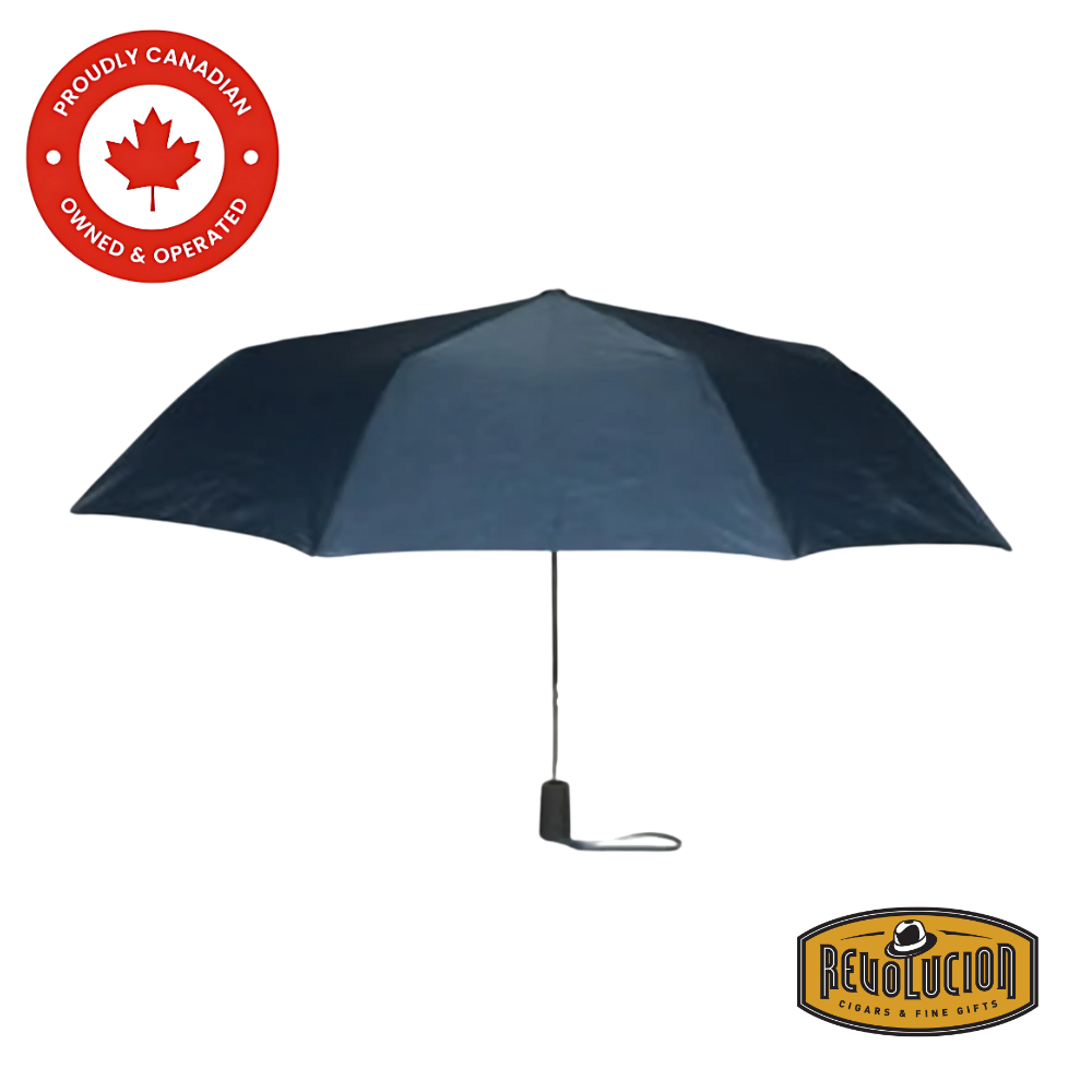 Compact navy Vancouver Auto Mini umbrella with a modern design and automatic open-close mechanism.