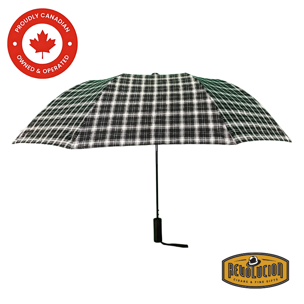 Vancouver Umbrella Auto Short in tartan pattern featuring a compact design with a traditional plaid fabric and automatic open function.