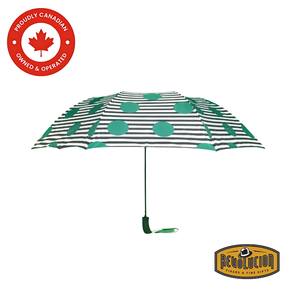 A stylish and durable Vancouver Umbrella Auto Short in the Victoria design, featuring an automatic open function, sturdy construction, and a compact yet elegant canopy for reliable rain protection.