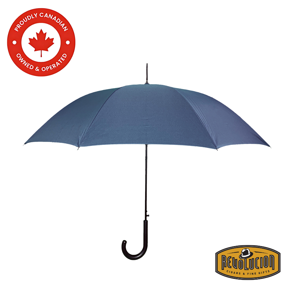A refined Vancouver Umbrella Mist Long Automatic in deep navy blue, offering both elegance and protection against the elements. Built with a strong frame and an easy automatic open feature, this umbrella is ideal for everyday use with a timeless aesthetic.