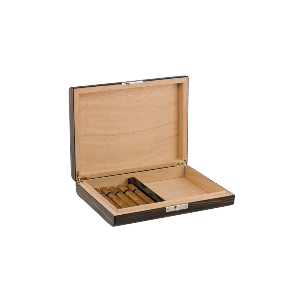 Visol Ebony Wood Travel Cigar Humidor - 10 Count