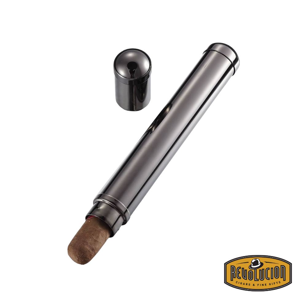 Visol Darryl Single Cigar Tube - Gunmetal