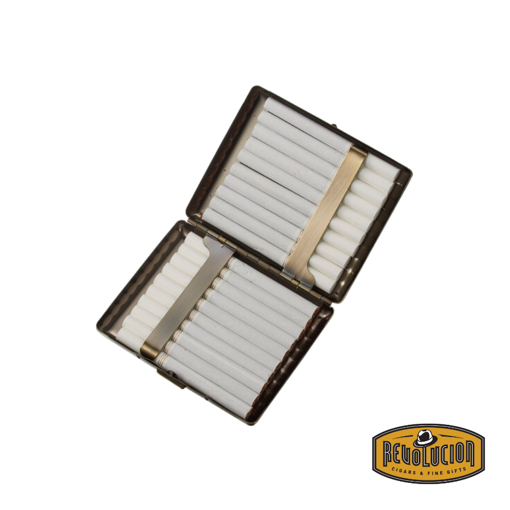 Étui de poche double face Visol Mercury pour 20 cigarettes - Laiton antique 