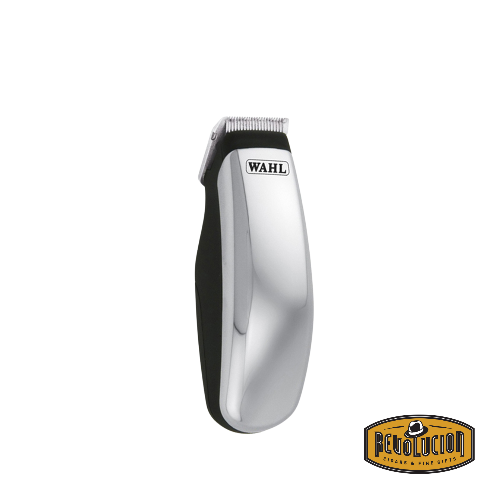 Close-up of the Wahl Half Pint Lithium Trimmer in black and silver finish.