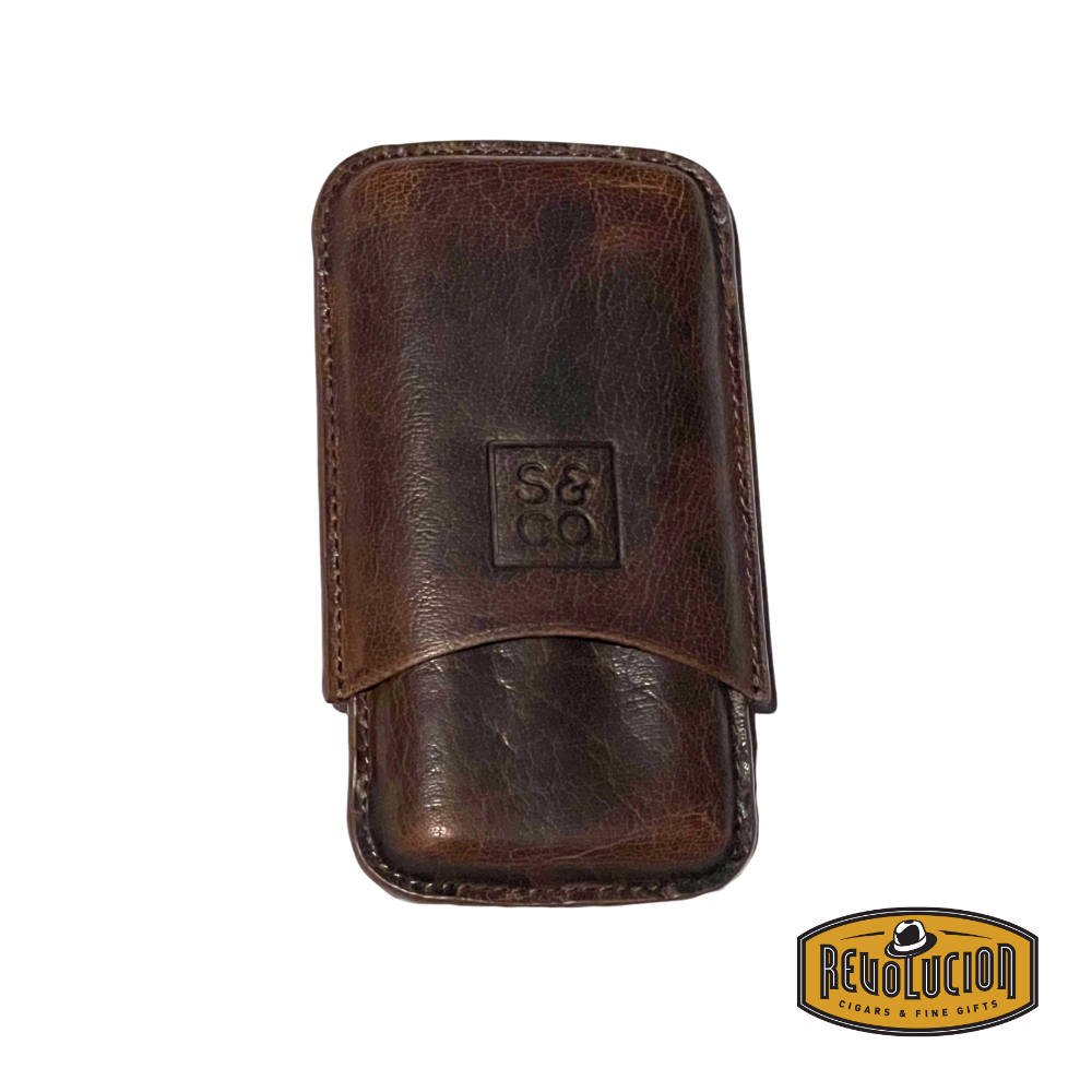 Style &amp; Co Cigar Case 3F Robusto - Chestnut