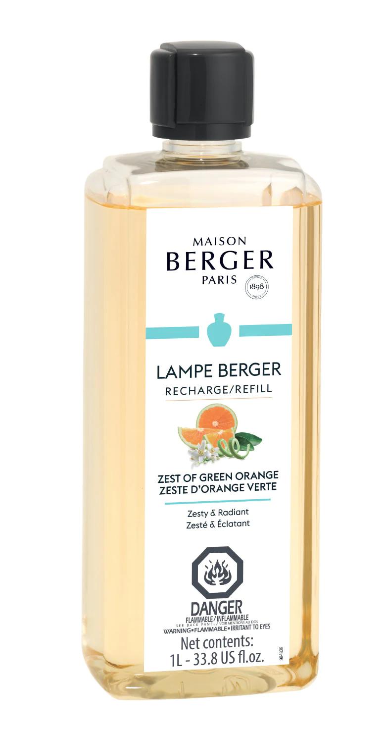 Zest of Green Orange Lampe Berger 500mlL       Fresh and sparkling like a refreshing cocktail enjoyed under the Tuscan summer sun.   