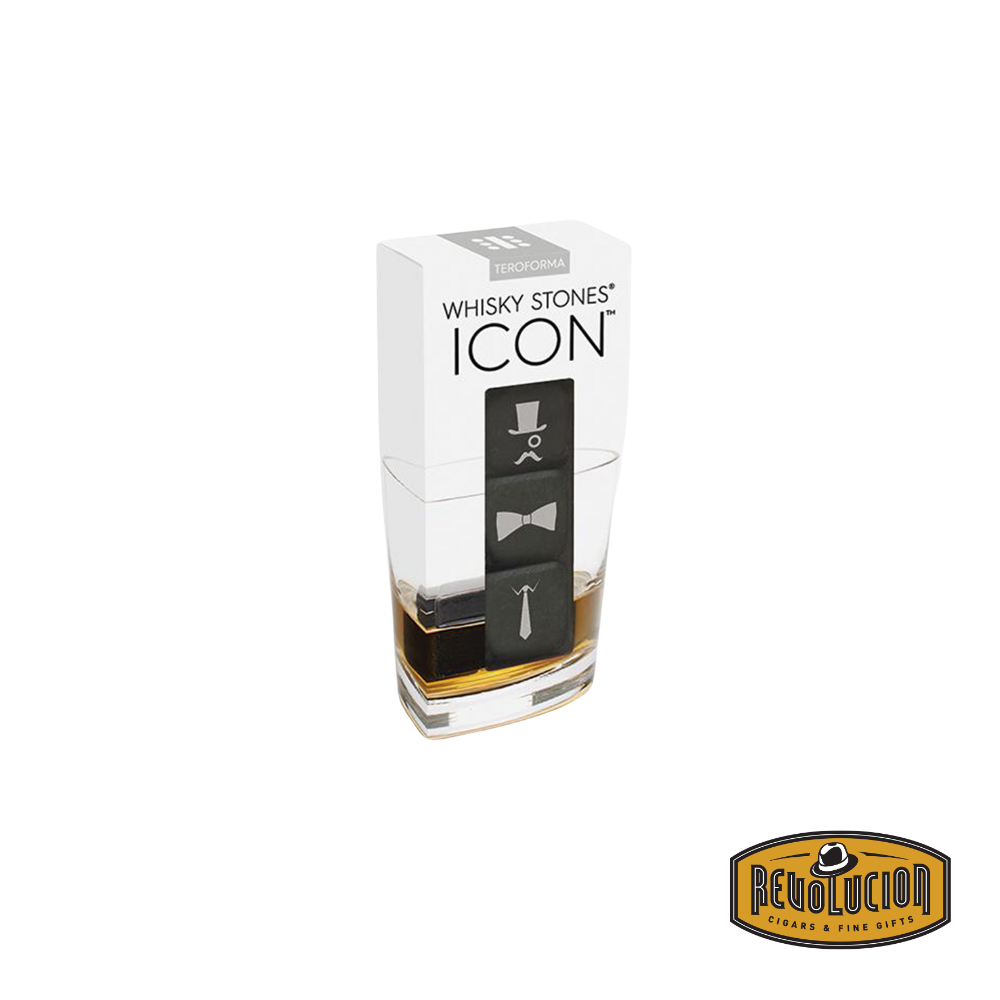 A set of three engraved whisky stones in a premium box, designed to keep your whisky chilled without dilution. Perfect for enhancing the flavor of your favorite spirits.