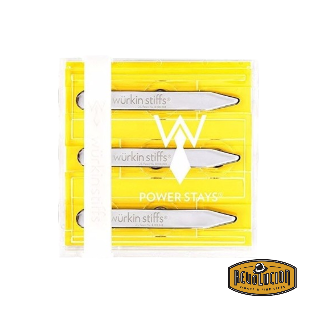 Wurkin Stiffs Power Collar Stays 3" set with magnetic buttons displayed in packaging.
