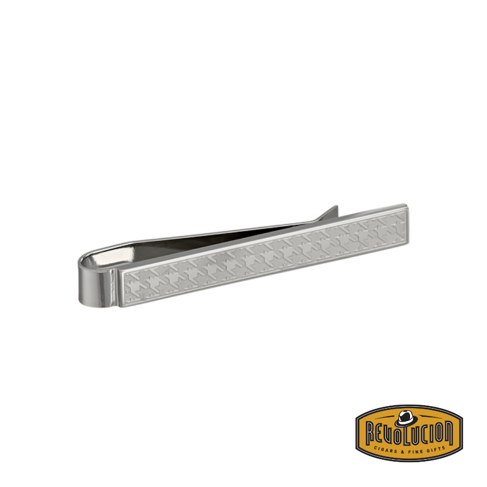 A Wurkin Tie Bar featuring a houndstooth pattern, showcasing its sleek and modern front design.