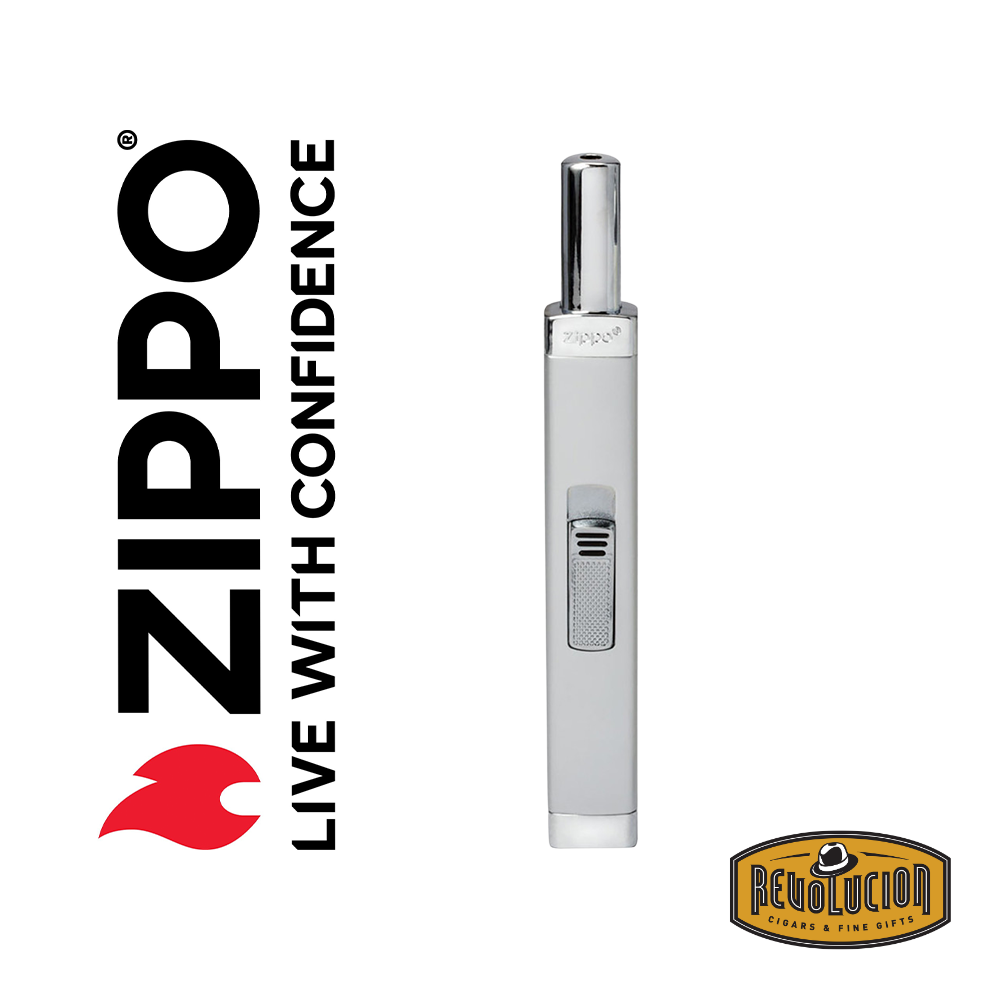 A stylish, metallic Zippo candle lighter with a slim body and precise flame control. Ideal for lighting hard-to-reach wicks.