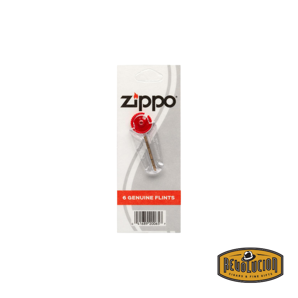 Zippo Lighter Flints pack containing six replacement flints for Zippo windproof lighters.