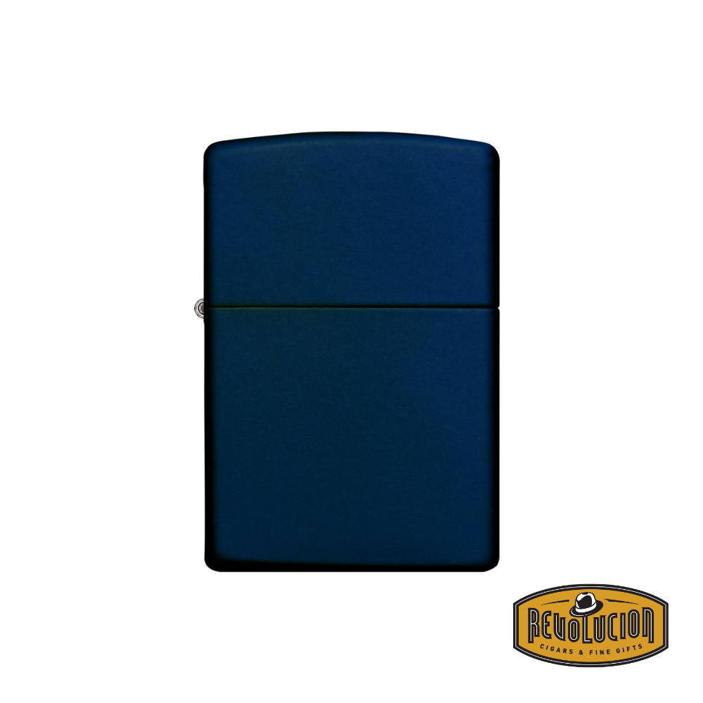 Zippo Matte Navy Blue Lighter featuring a sleek, solid matte finish and classic windproof design.