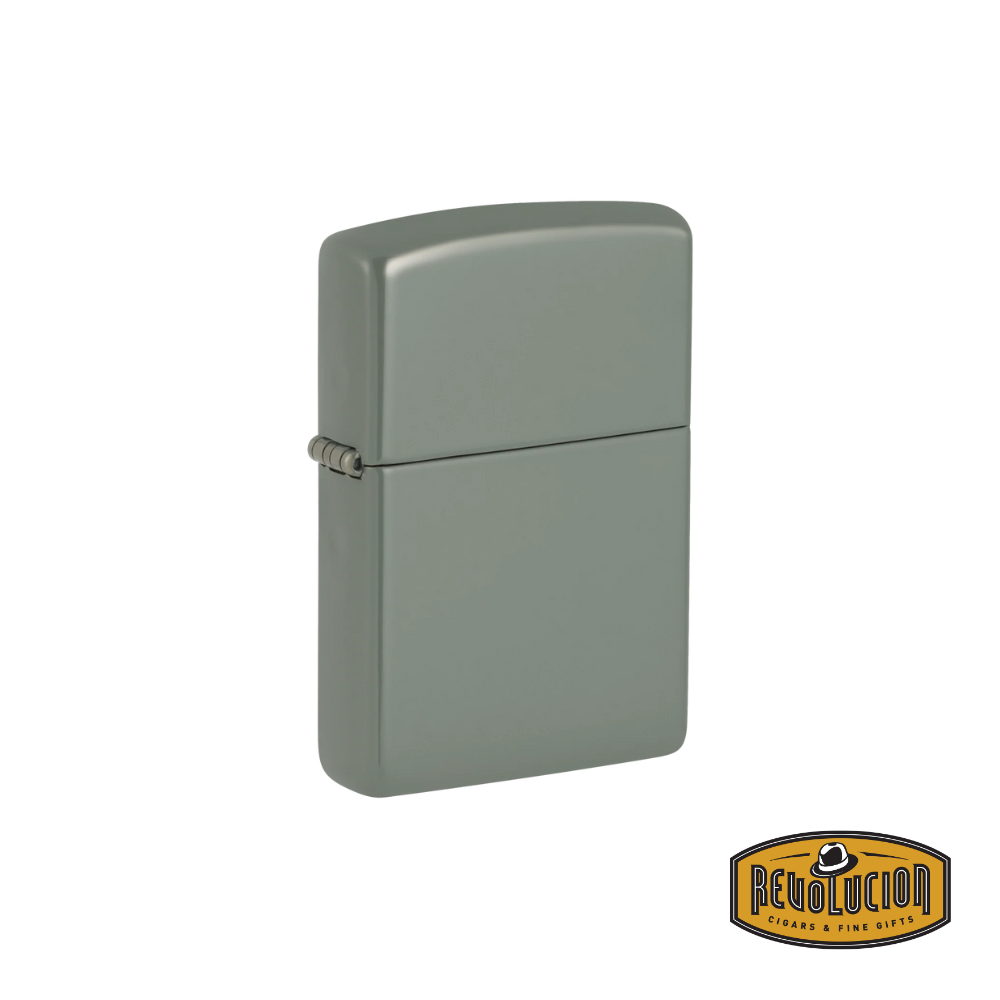 Zippo Sage Green lighter closed, featuring a smooth matte finish in a muted green shade.
