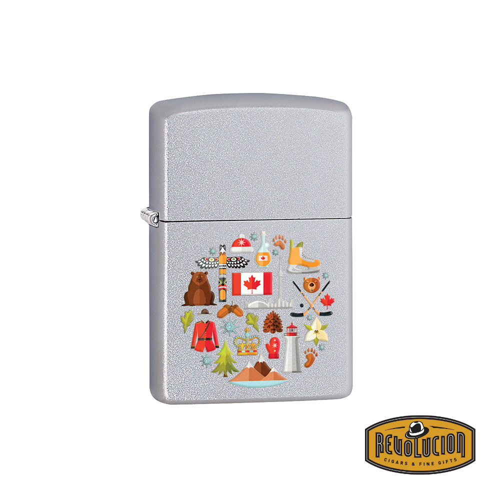 Closed Zippo Souvenir Canadian Culture Lighter, showcasing a detailed design inspired by Canadian heritage.