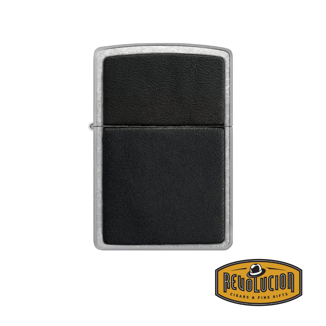 Zippo Black Leather Emblem Lighter