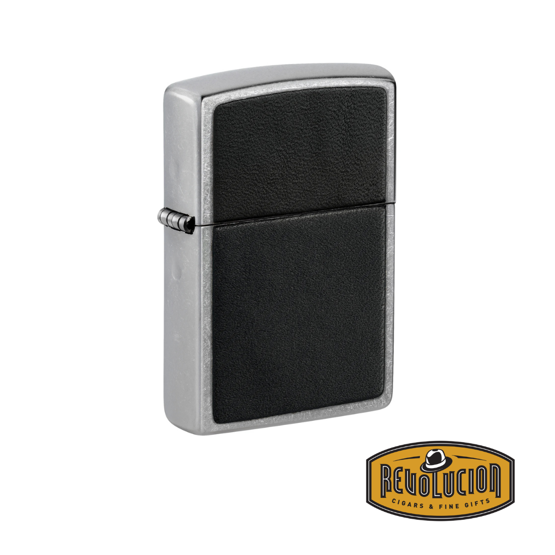 Zippo Black Leather Emblem Lighter