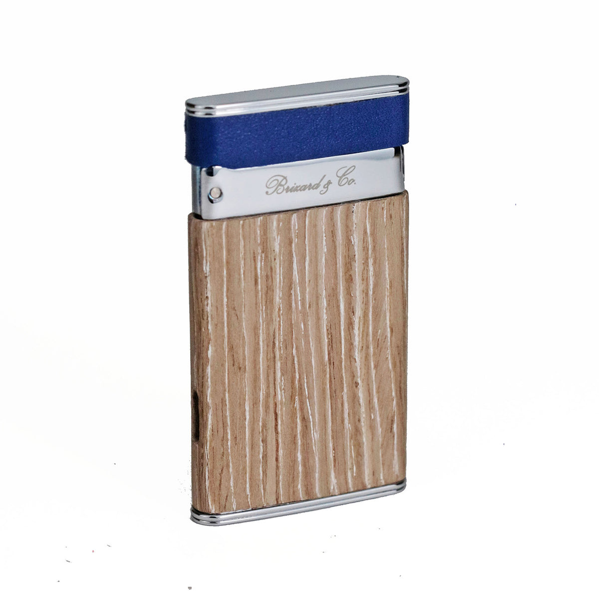 Brizard &amp; Co Sottile Single Flame Lighter - Bleached Oak &amp; Royal Blue