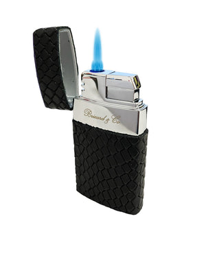 Brizard & Co Venezia Single Flame Lighter - Black Python & Purple