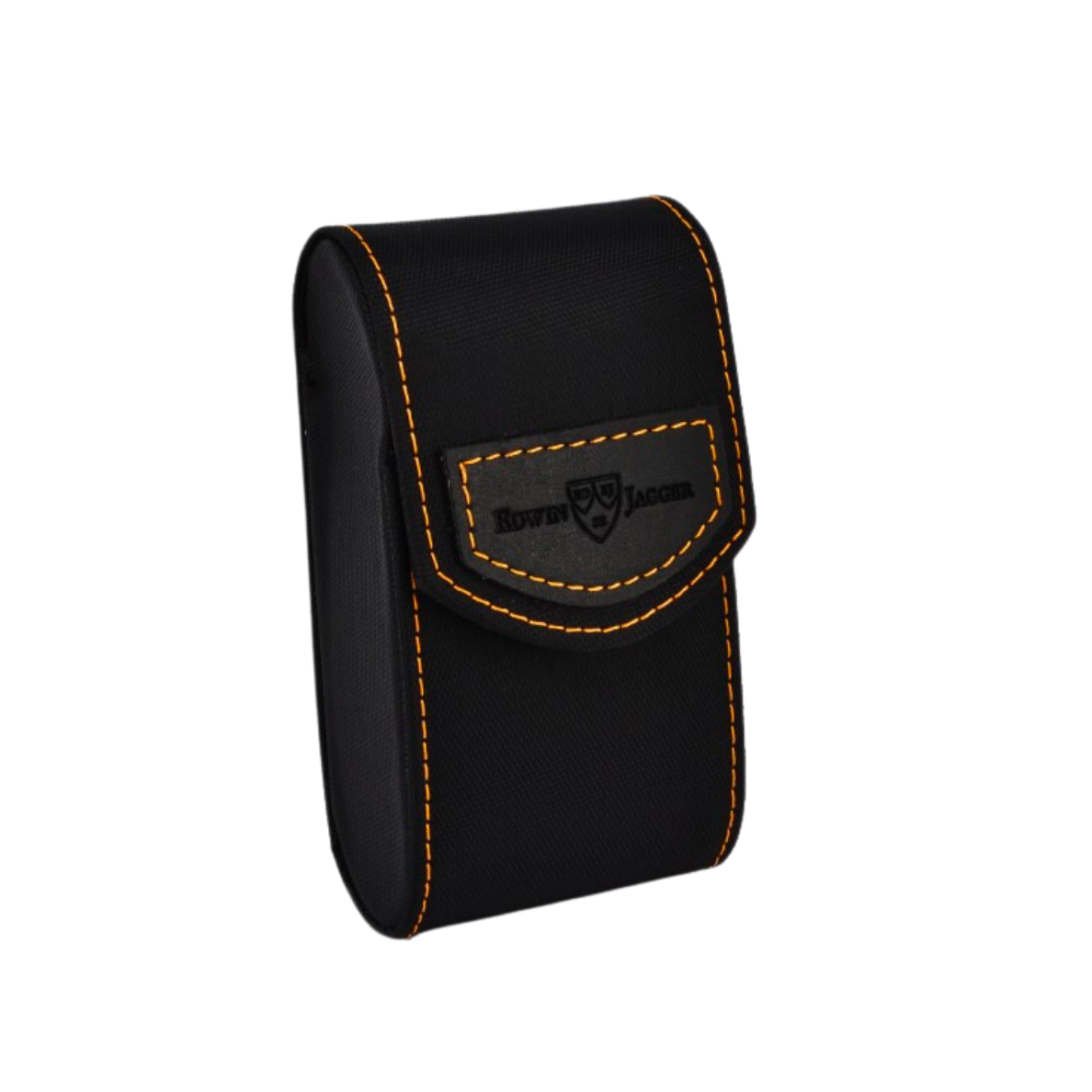 Edwin Jagger Black Double-Edge Razor Case with orange stitching