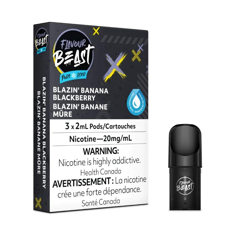 Flavour Beast Pod Pack Disposable  - Blazin&#39; Banana Blackberry Iced