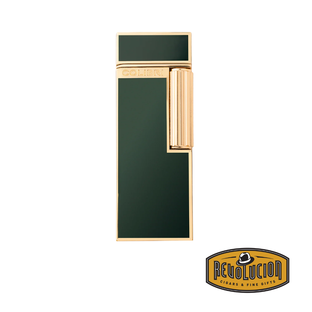 Colibri Green/Gold Continental Soft Flame Lighter