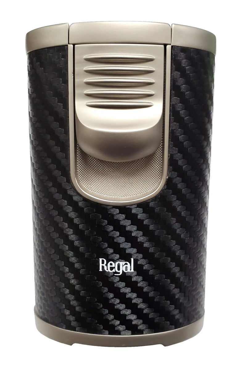 Regal Quad Flame Tabletop Lighter carbon fiber