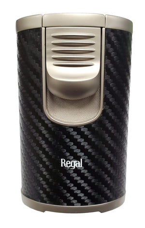 Regal Quad Flame Tabletop Lighter carbon fiber