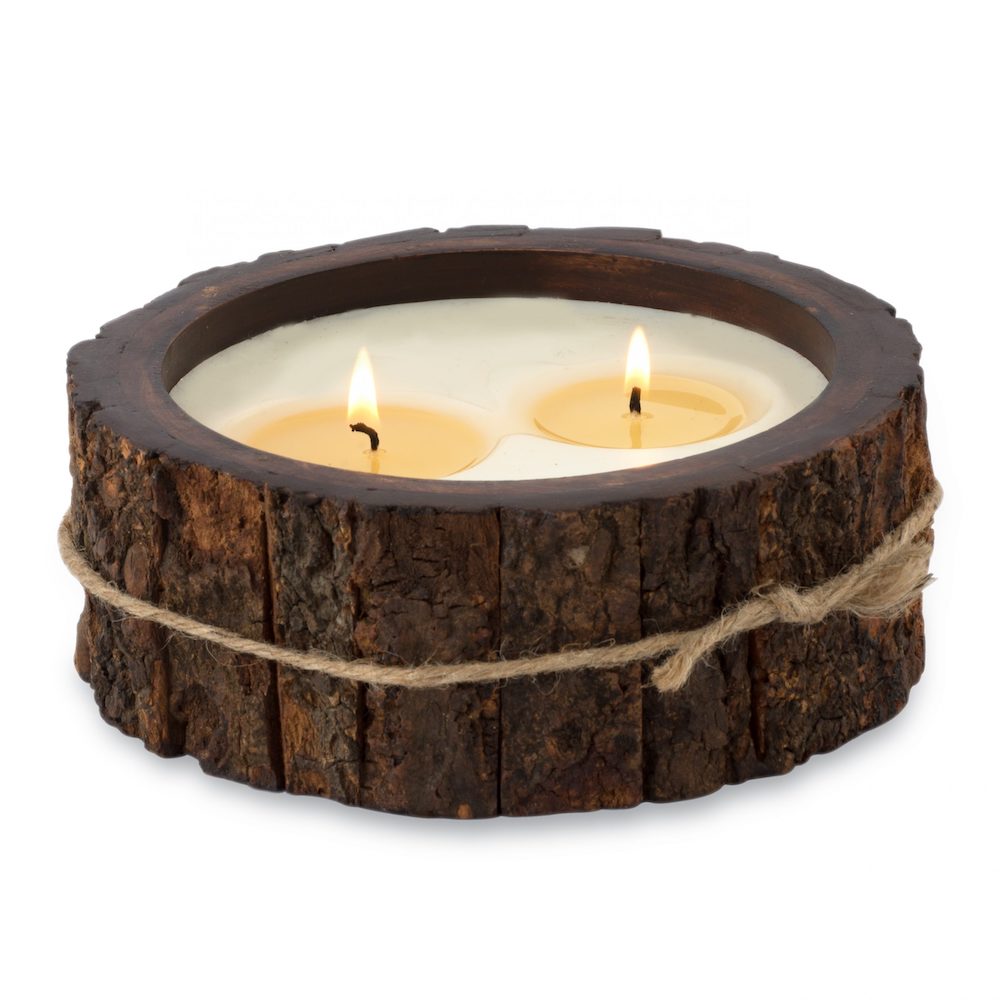 Himalayan Handmade Candles - Medium Tree Bark - Campfire