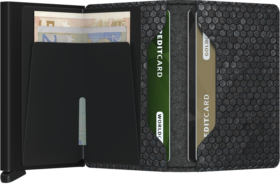 Portefeuille fin Secrid RFID Hexagone Noir