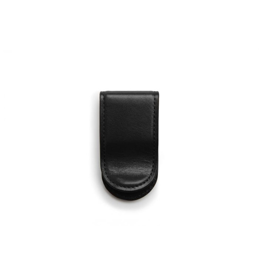 Leather_covered_money_clip_Black_front