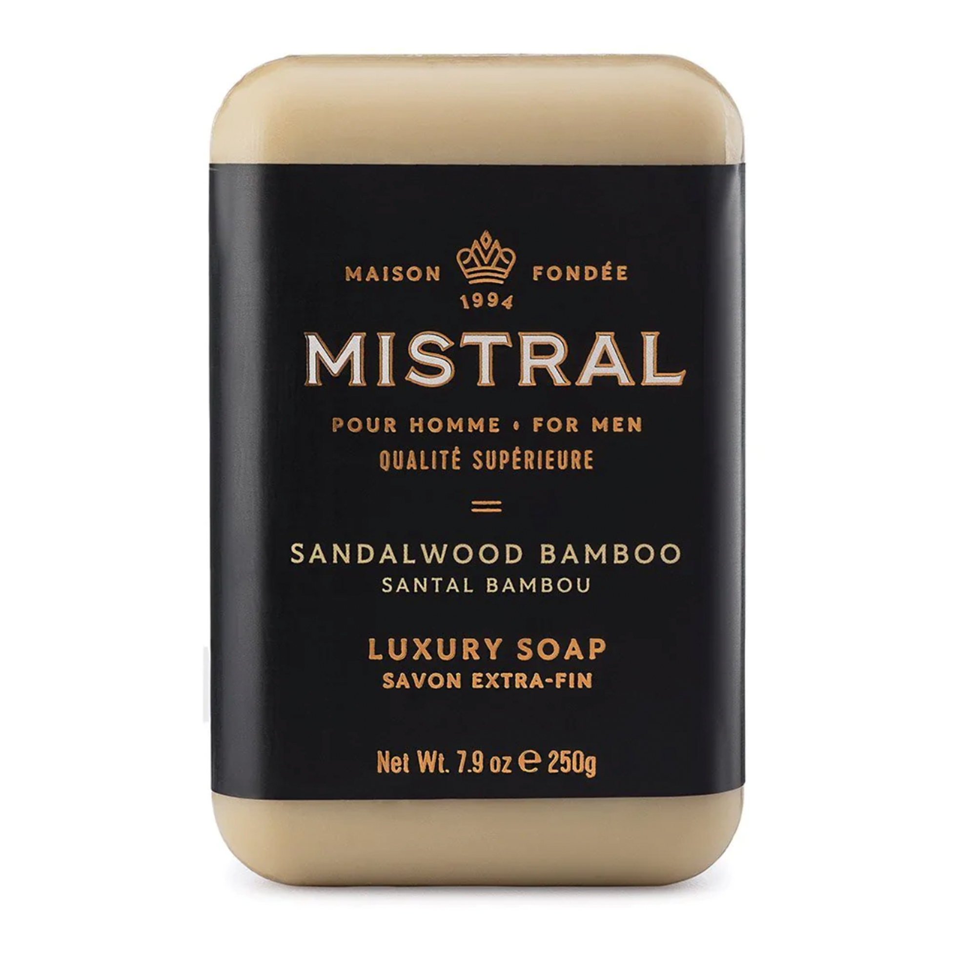 Mistral Men's Hydrating Soap Bar With Glycerine & Grapeseed Oil - 250g