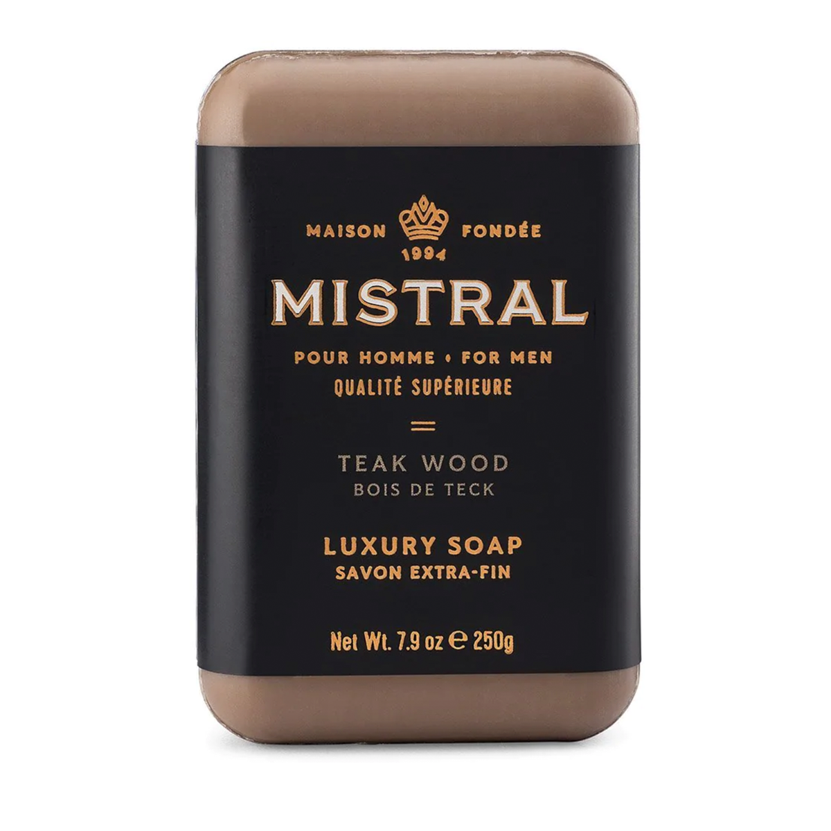 Mistral Men&#39;s Hydrating Soap Bar With Glycerine &amp; Grapeseed Oil - 250g